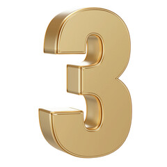 Gold 3D Number 3