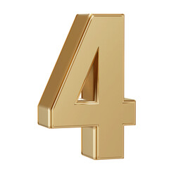 Obraz premium Gold 3D Number 4
