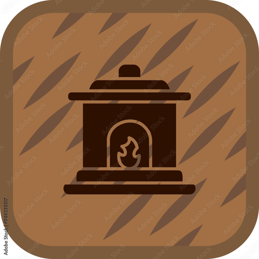 Sticker fire place icon design