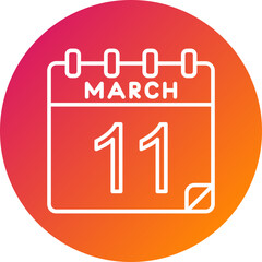 11 March Vector Icon Design