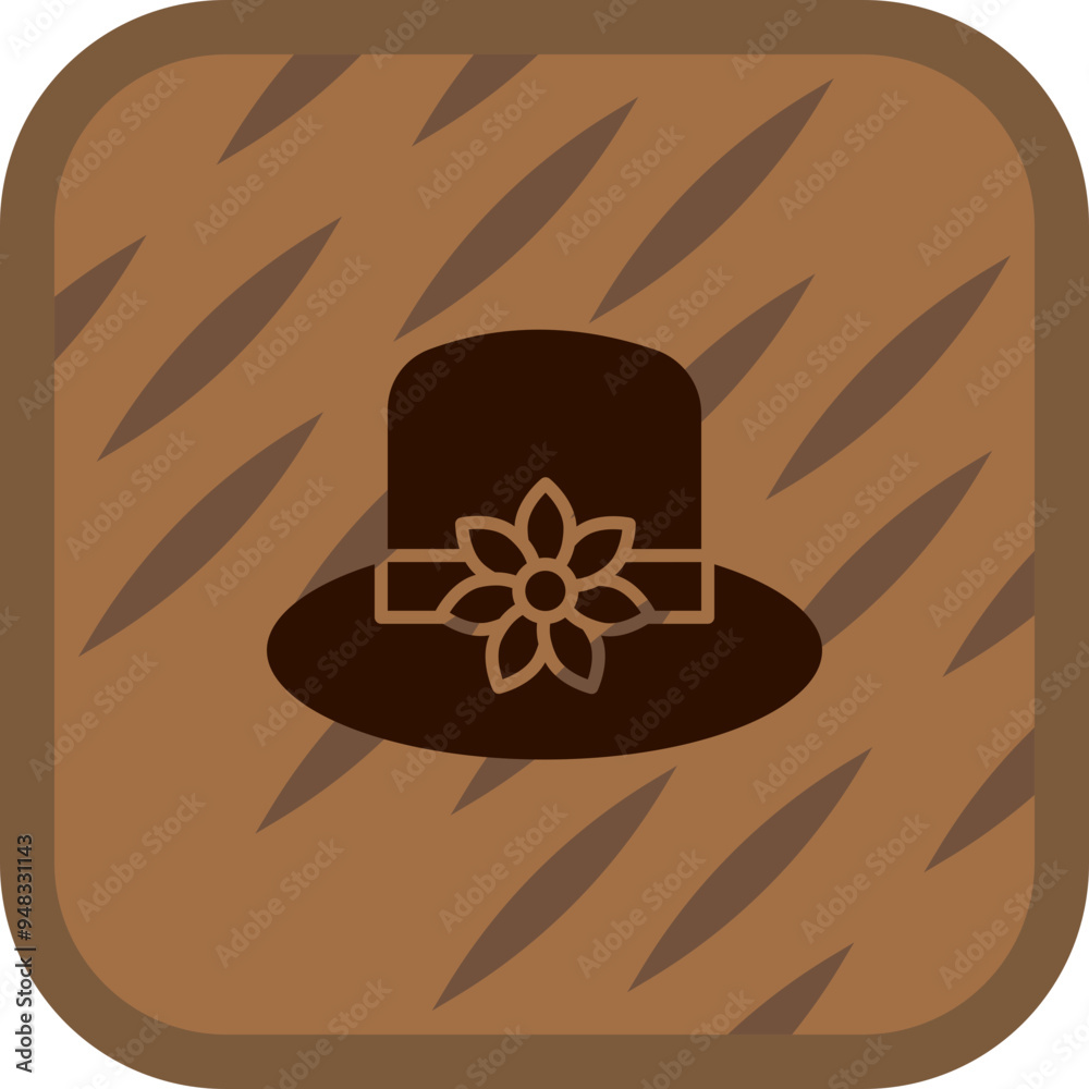 Poster fedora hat icon design