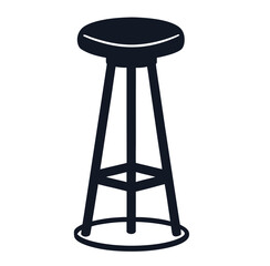 stool  silhouette vector on a white background