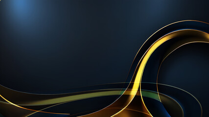 golden blue 3d abstract business background