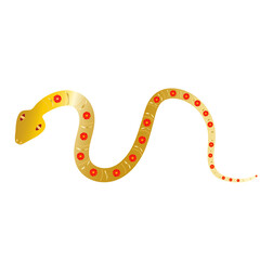 Naklejka premium Snake Chinese New Year 2025. Gold, Floral Ornament 