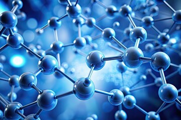 Atomic Serenity: Atoms, microscopy, calming blue shades, minimalistic, tranquil