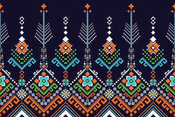 Seamless ethnic traditional combined with geometric shape,folk,ikat,embroidery style and design for fabric design,carpet,printings,clothing,wrapping.