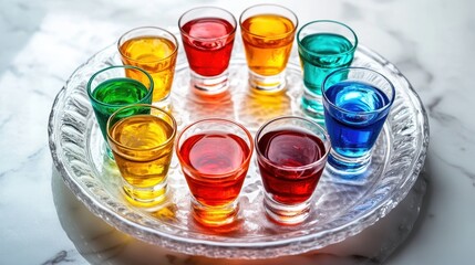 A beautifully arranged platter showcases an array of colorful appetizers, perfect for a lively celebration or event