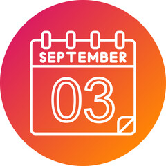 3 September Vector Icon Design