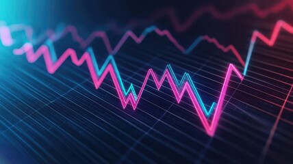 Naklejka premium Abstract representation of business growth, with digital lines and graphs showing upward trends