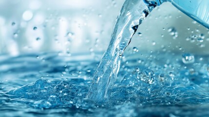 image of gallons of water spilled below with water scattered around