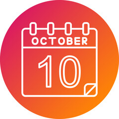 10 October Vector Icon Design