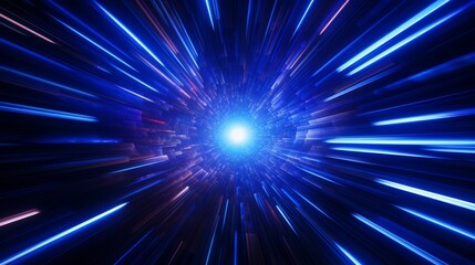 Dynamic burst of light and color representing a cosmic journey through space and time