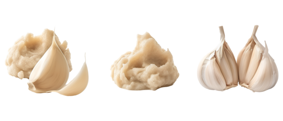 Fresh garlic cloves, minced, and whole.