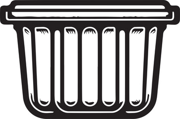Plastic Food Container Outline Vector, Deli Container Vector, Food Container Clipart