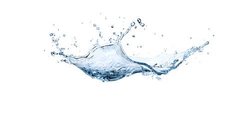 Realistic water splash isolated on white background