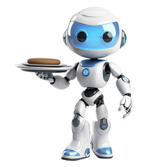 An illustration of a robot waiter carrying food