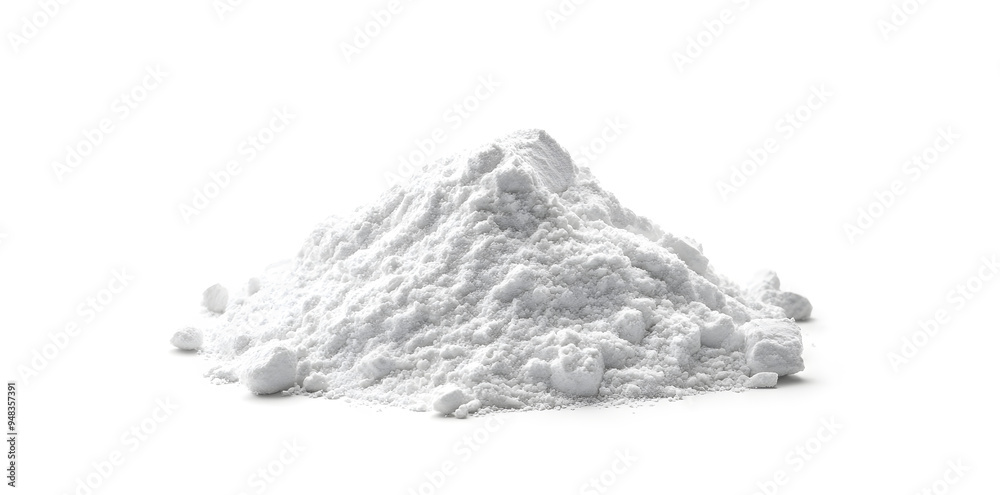 Wall mural a pile of flour isolated on white background