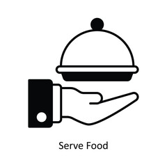 Serve Food Vector solid icon design illustration. food and drinks symbol on white background EPS 10 File 