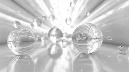 An abstract representation of light and water reflection using colorful glass marbles
