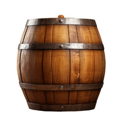 Fototapeta premium Oak Barrel Isolated on a Transparent Background