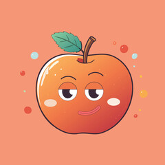 Apple Cartoon Character Vector Illustration
