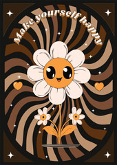 Flower Retro Style Design Vector Illustration