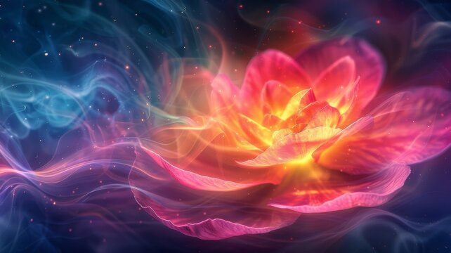 A Beautiful and Vibrant Lotus Flower in Ethereal and Striking Colors Found in Natures Palette