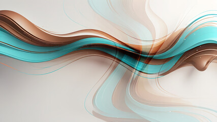 Fototapeta premium brown teal blue wavy abstract background ,wallpaper