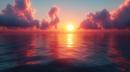 Peaceful sunrise over calm waters