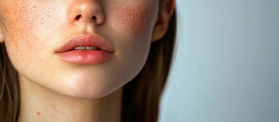 Close-up of a Woman's Face with Freckles