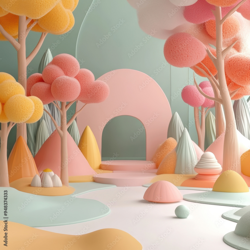 Canvas Prints Pastel Dreamland Scene.