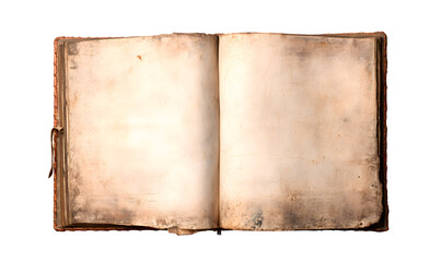 Open old book with worn pages