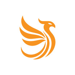 awesome flying phoenix logo vector