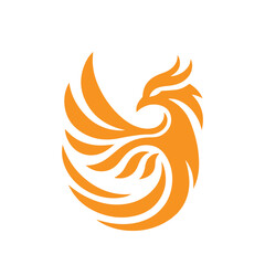 awesome flying phoenix logo vector