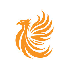 Obraz premium awesome flying phoenix logo vector