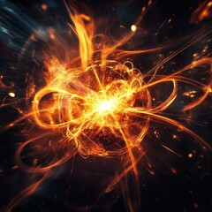 The process by which atomic particles break apart and release energy as waves.
