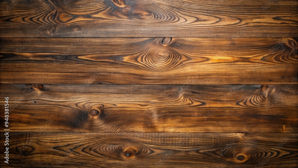 Poster top view of dark wood grain texture on a wooden table background
