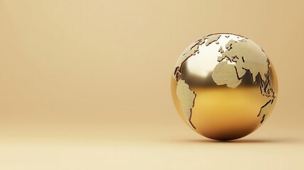 Golden globe, representing global business, 3D rendering