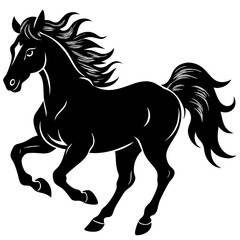 Obraz premium The running horse silhouette is a timeless symbol of freedom and unbridled energy. 