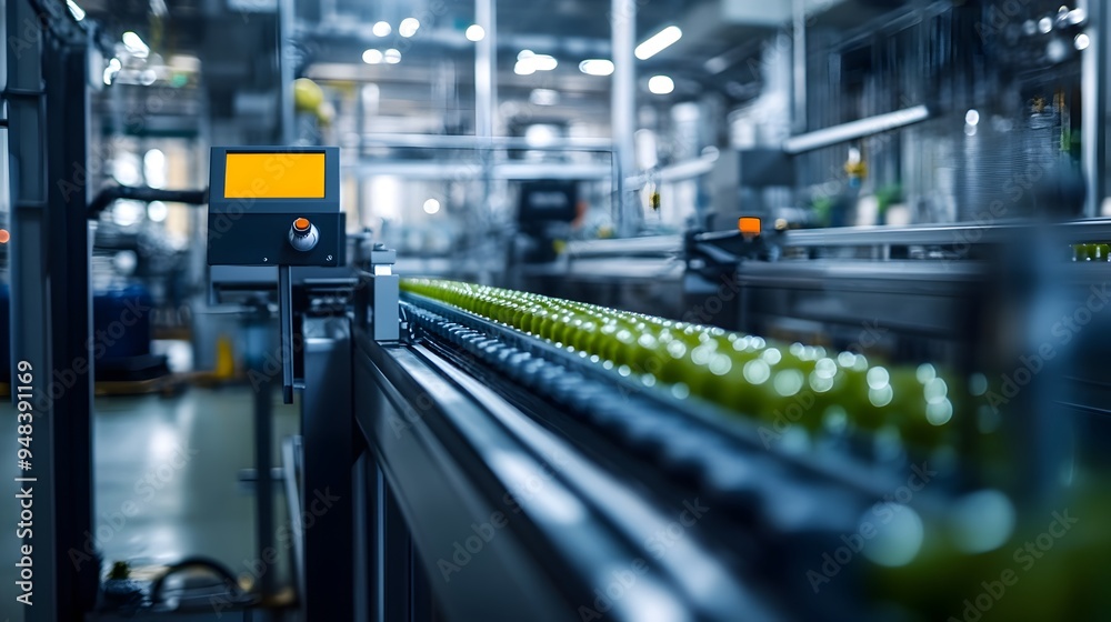 Poster photograph of an iot enabled smart factory utilizing advanced automation and data analytics to optim