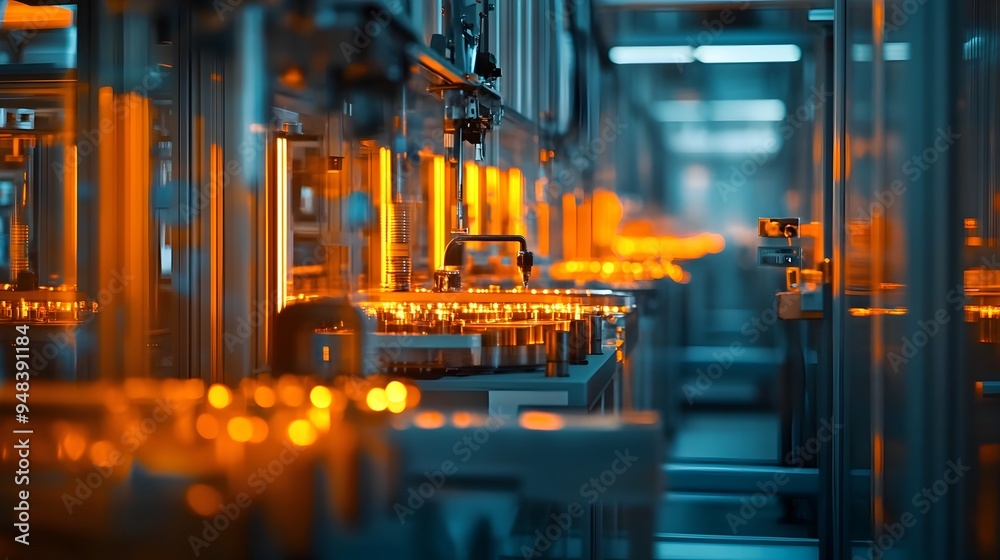 Poster photograph of an iot enabled smart factory optimizing production workflows and improving efficiency 