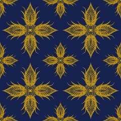 A seamless floral and leaf pattern with a vintage touch, perfect for wallpaper, textile, or decorative uses