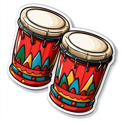 Pair of Colorful Conga Drums