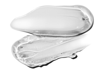 composition of smears of transparent cosmetic gel on an empty background