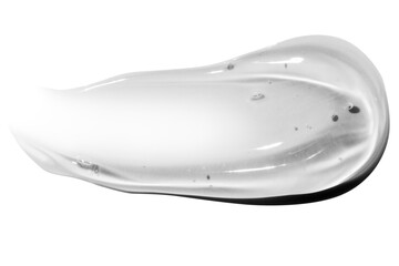 smear of transparent cosmetic gel. On an empty background