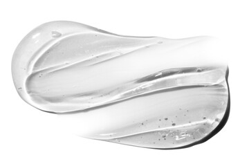 composition of smears of transparent cosmetic gel on an empty background