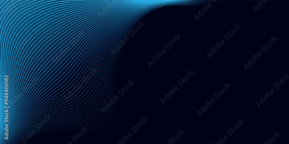 Wall mural abstract technology background with light effect. glowing wave lines. dynamic waves. vector illustra