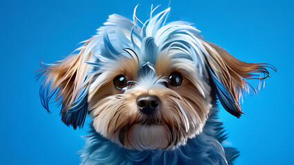 dog wearing  wig with funny  hairstyles, have a playful and expressive appearance with  humorous wigs.