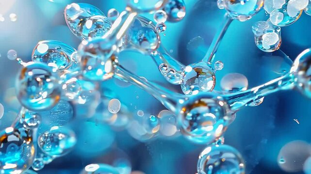 molecule or atom, Abstract structure for Science or medical background, 3d illustration, science, atom, abstract, chemistry, structure, blue, chemical, background