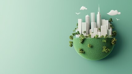 Green economy, sustainable development, 3D illustration